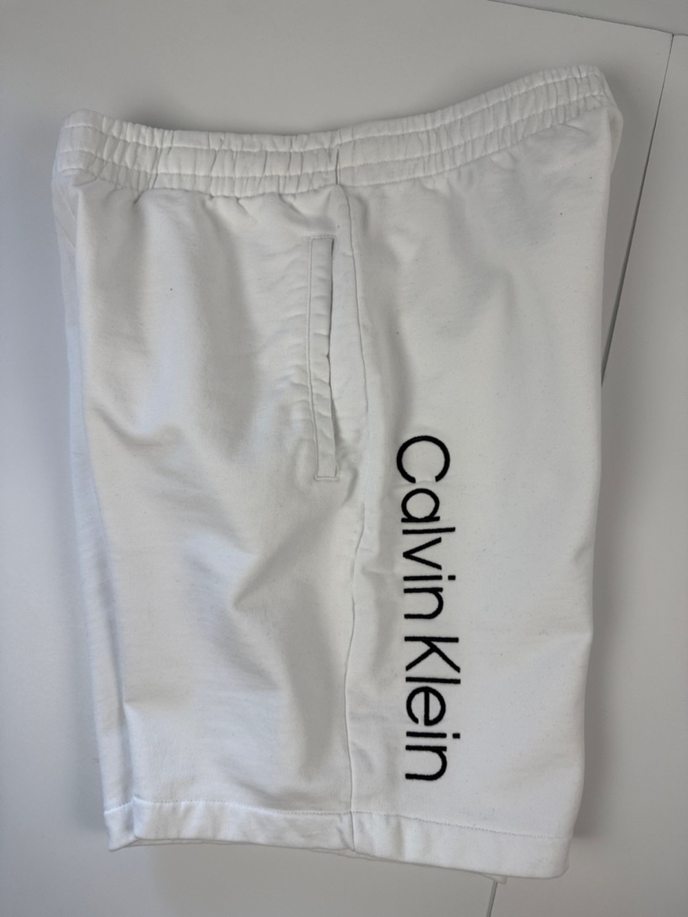 Calvin Klein White Athletic Drawstring Shorts